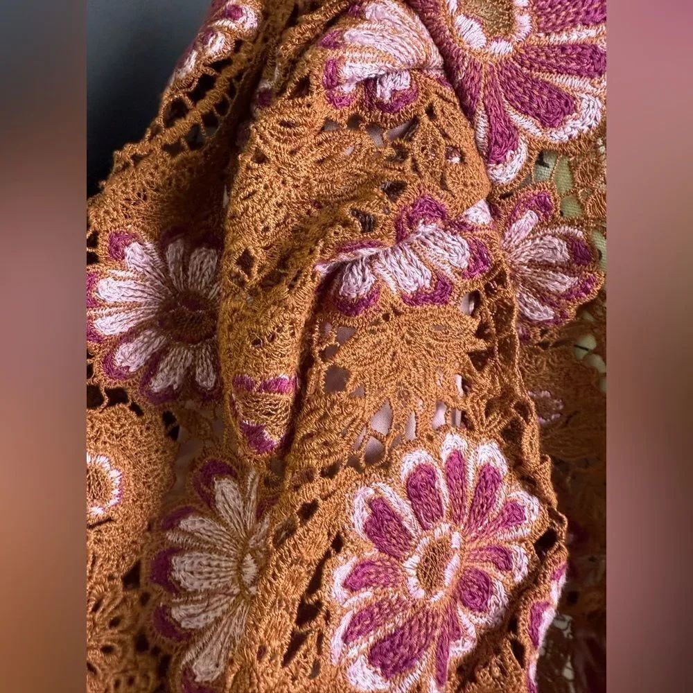 Farm Rio Gigi Tapestry Guipure Blouse NWT Size XL - Picture 8 of 11